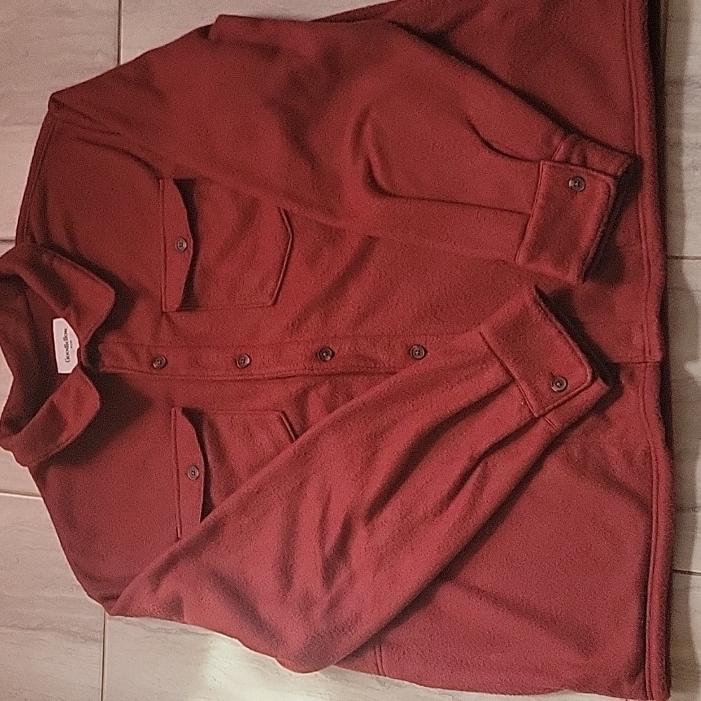 Maroon Longsleeve Men's Shirt Recycled Polyester Garment by Goodfellow Size XXL